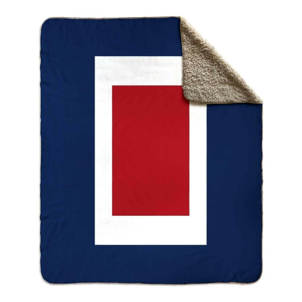 Nautical Signal Flag Fleece Sherpa Blanket, Choose A-Z Blankets The New England Trading Company