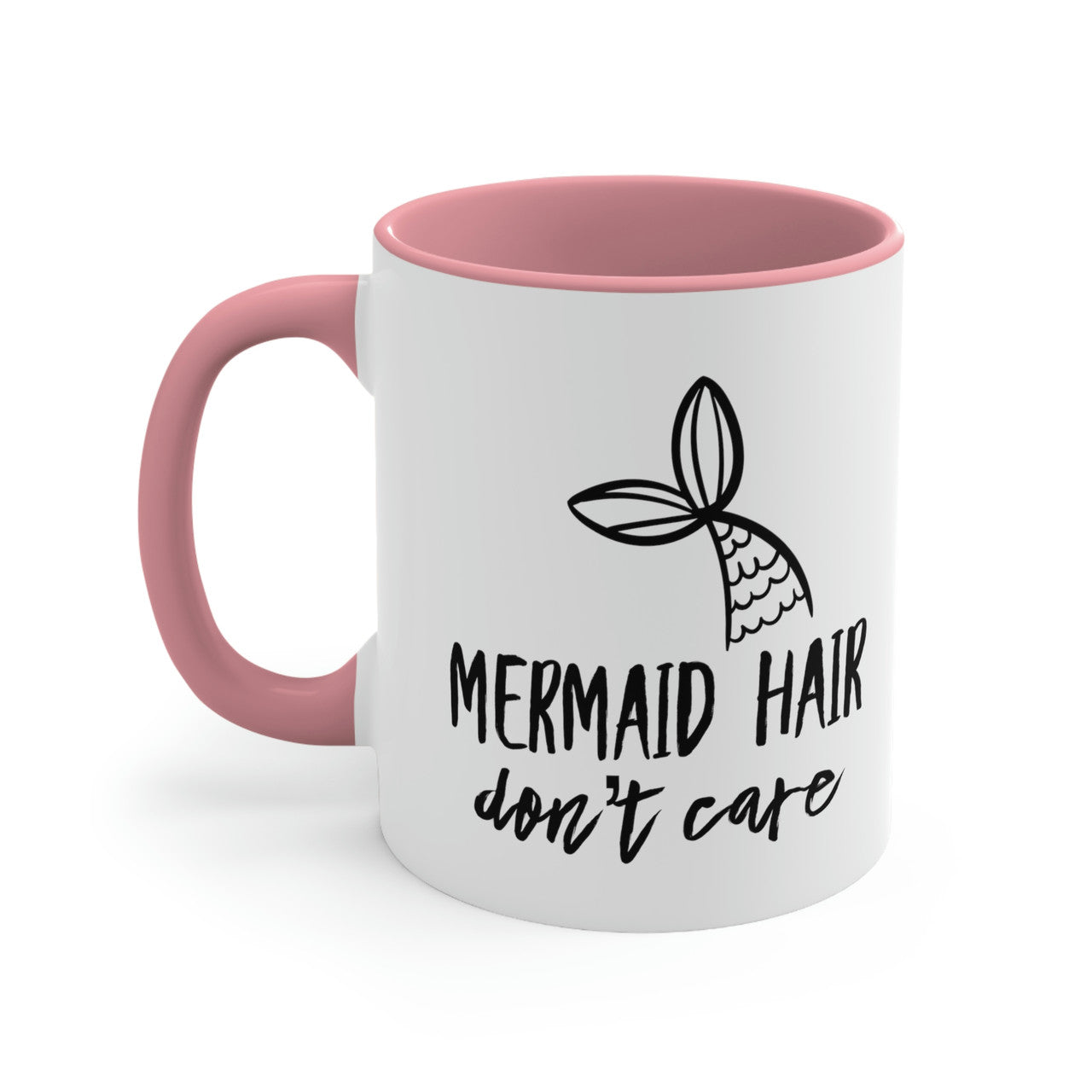 Mermaid Hair Don't Care Ceramic Beach Coffee Mug, 5 Colors Mugs New England Trading Co Pink  