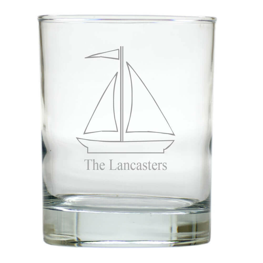 Personalized Nautical Glasses, Double Old Fashioned, Set of 2 & 6 Drinkware Sets Nautical Living   