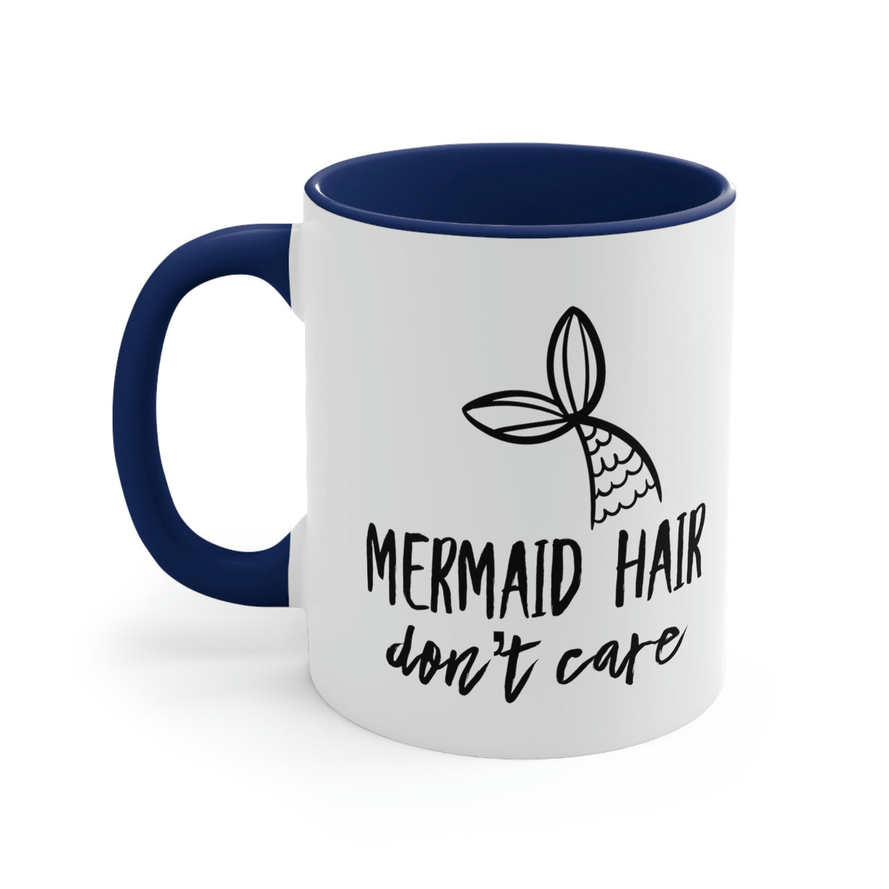 Mermaid Hair Don't Care Ceramic Beach Coffee Mug, 5 Colors Mugs New England Trading Co Navy  