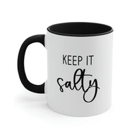 Thumbnail for Keep It Salty Ceramic Beach Coffee Mug, 5 Colors Mugs New England Trading Co Black  