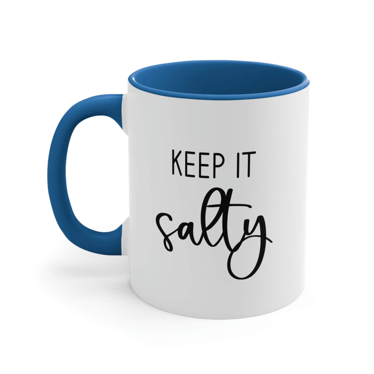 Keep It Salty Ceramic Beach Coffee Mug, 5 Colors Mugs New England Trading Co Light Blue  