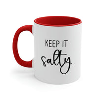 Thumbnail for Keep It Salty Ceramic Beach Coffee Mug, 5 Colors Mugs New England Trading Co Red  