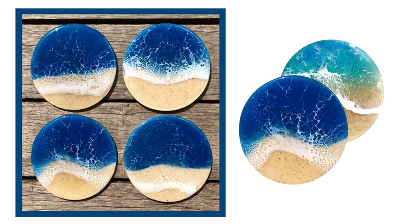 Ocean Wave Resin Beach Coasters, Why Coasters Make Great Coastal Gifts