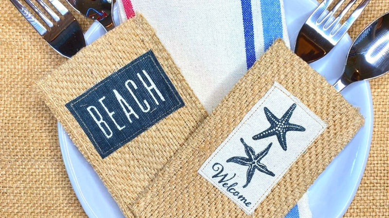 Woven Jute Silverware Pouches, Favorite Coastal Gifts for Any Occasion, Holiday Gift Guide