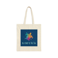 Thumbnail for Be Kind To The Sea Canvas Tote, Market Tote, Reusable Shopping Bag, 15 x 16