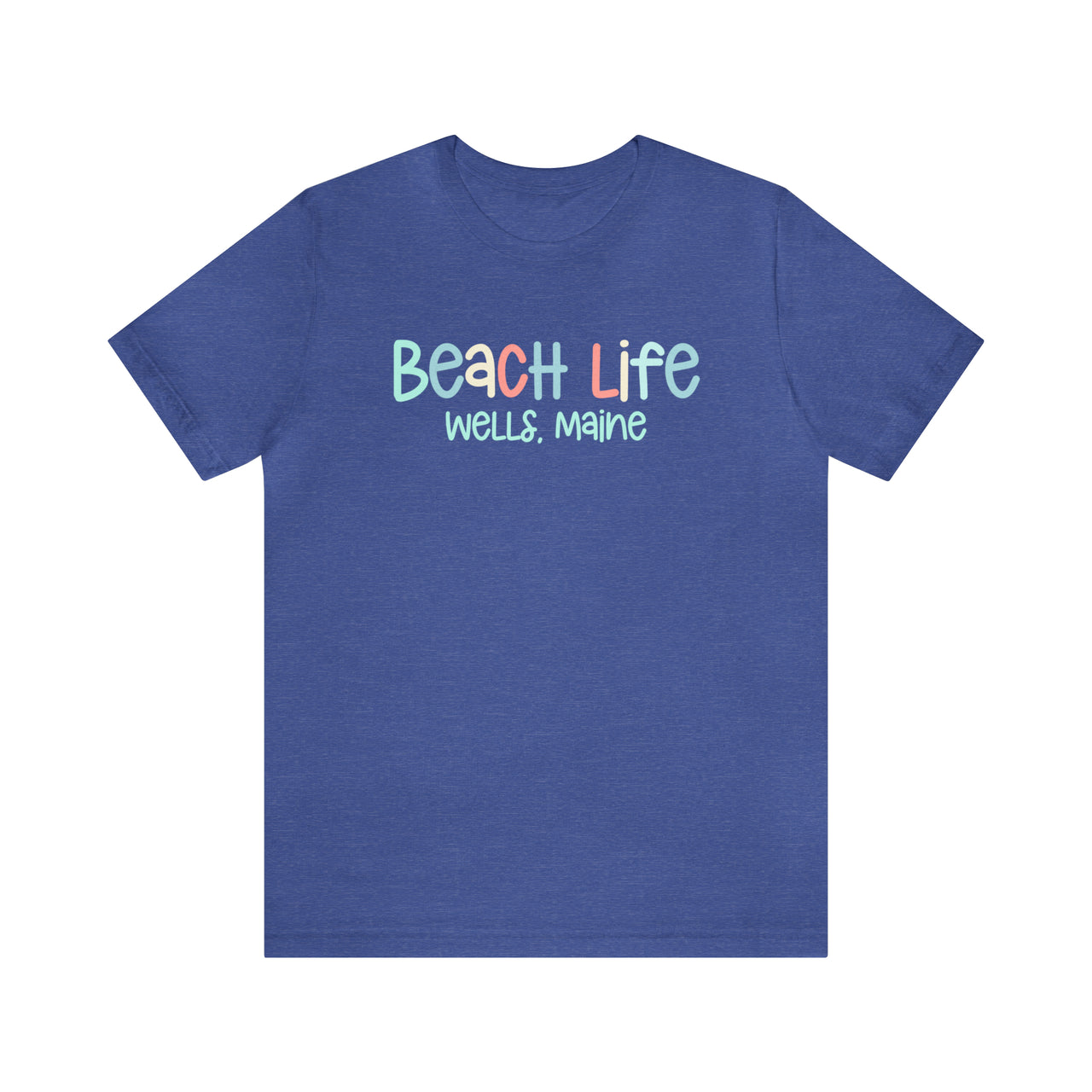 Beach Life Weekend Tee Shirt, Personalized Heather True Royal