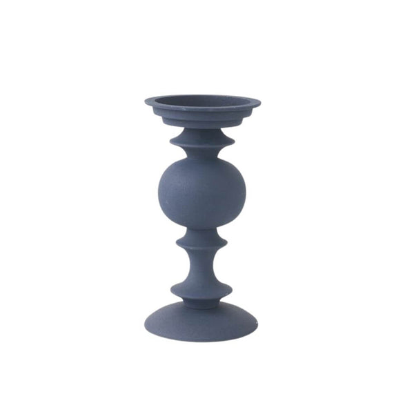 Navy Blue Matte Metal Candleholders