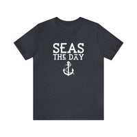 Thumbnail for Seas The Day Unisex Jersey Weekend Tee, Heather Navy