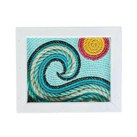 Thumbnail for Lobster Rope Wave Art, 11 x 14, Whitewashed Rustic Frame