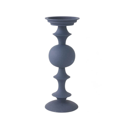 Navy Blue Matte Metal Candleholders