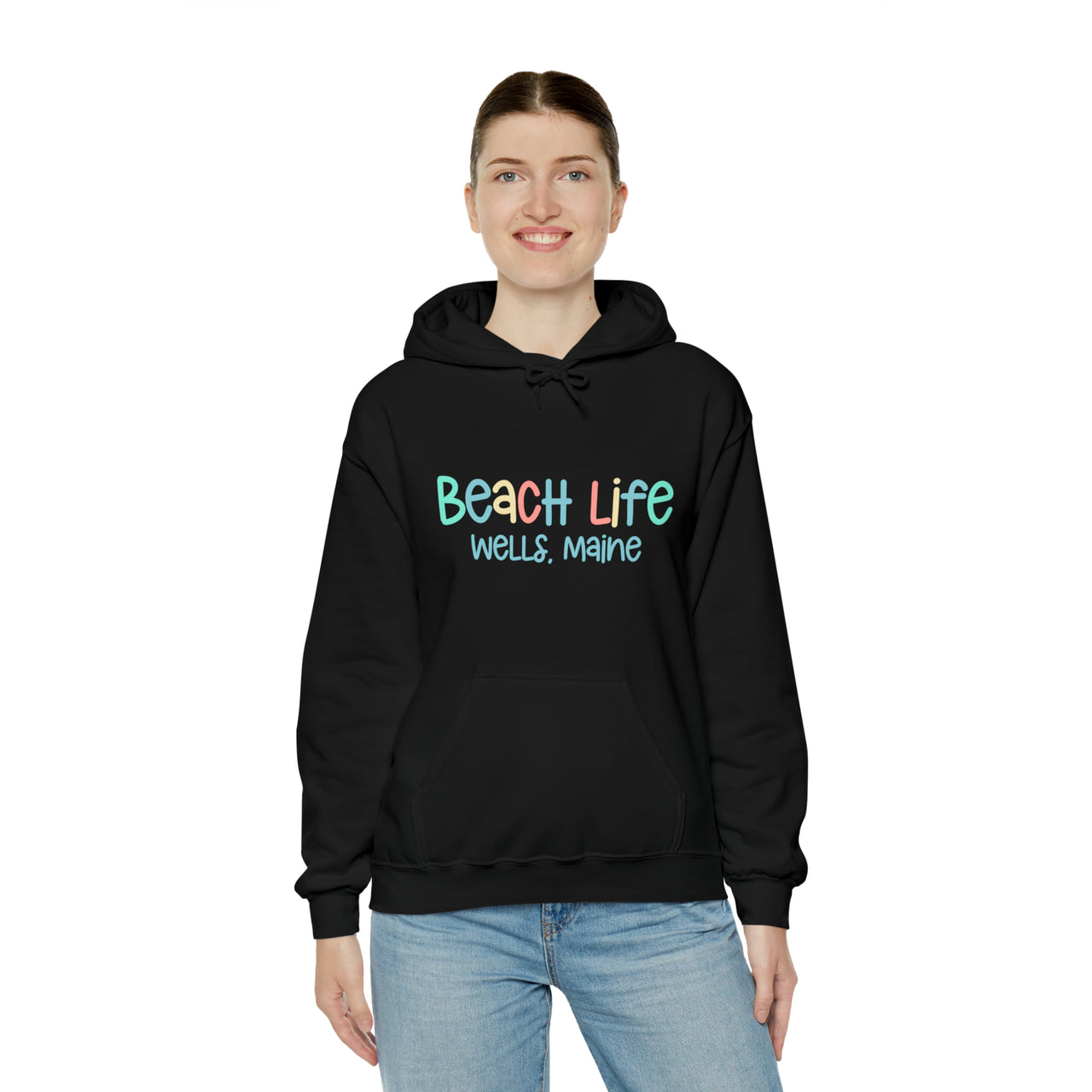 Beach Life Personalized Heavy Blend Black Hooded Sweatshirt
