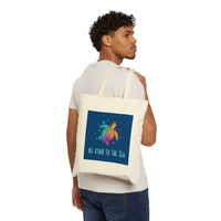 Thumbnail for Beach Bag with Be Kind To The Sea Print, Market Tote, Reusable Shopping Bag