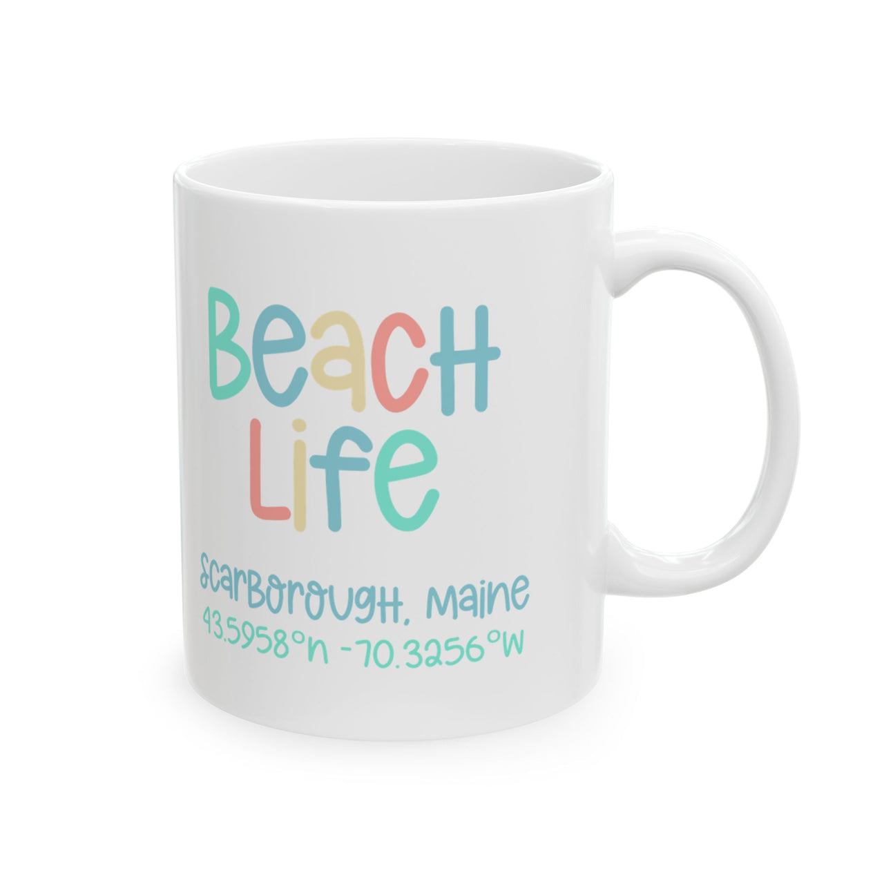 Personalized Beach Life Ceramic Coastal Mug