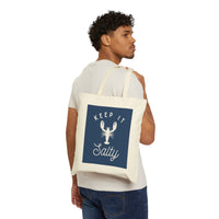 Thumbnail for Beach  Bag with Keep It Salty Print, Market Tote, Reusable Shopping Bag