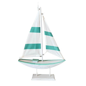 17" Seafoam Wooden Sail Boat