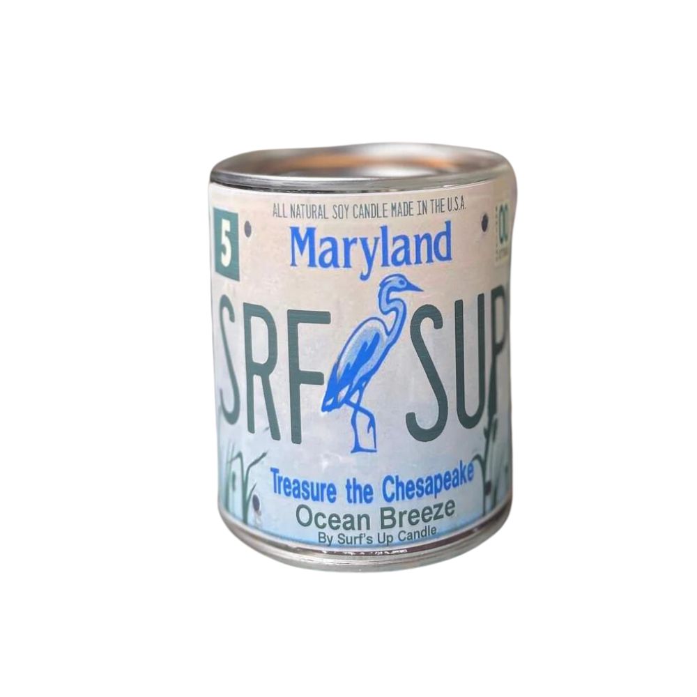 Maryland License Plate Ocean Breeze Paint Can Candle Paint Can Candle Surf's Up Candle   
