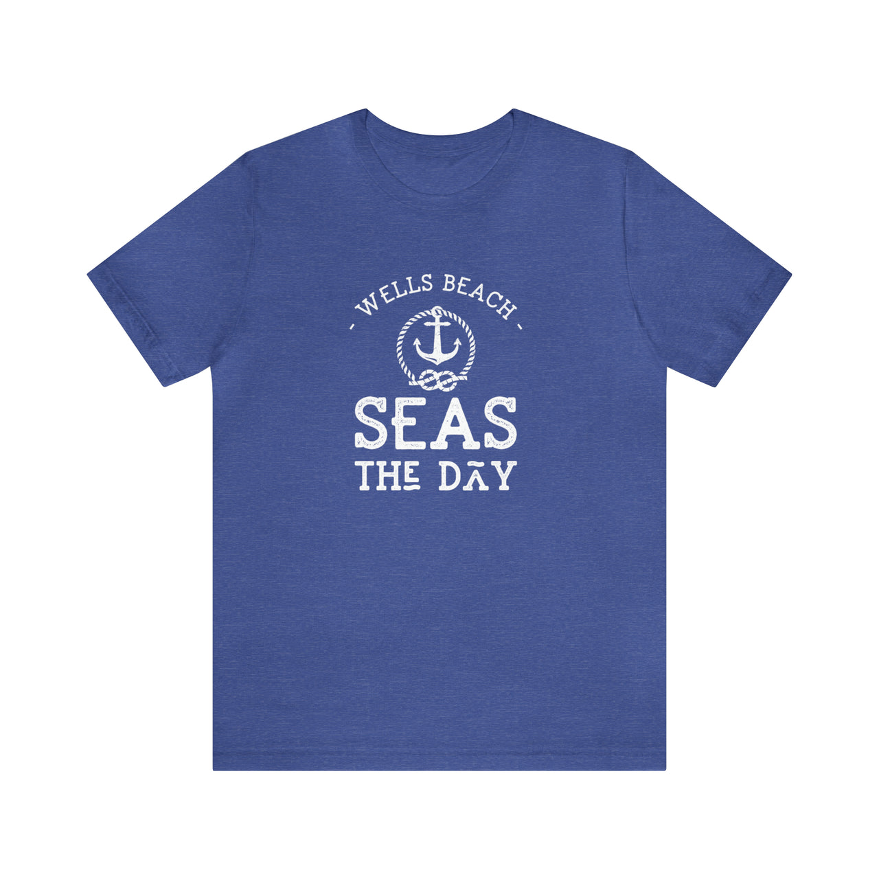 Seas the Day Personalized Weekend Tee, Unisex, Heather True Royal
