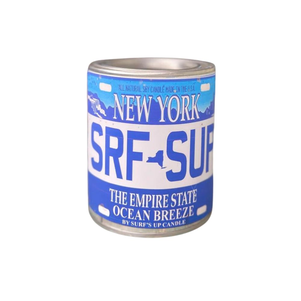 New York License Plate Ocean Breeze Paint Can Candle Paint Can Candle Surf's Up Candle   