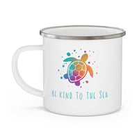 Thumbnail for Be Kind To The Sea White Enamel Stainless Steel Beach Mug