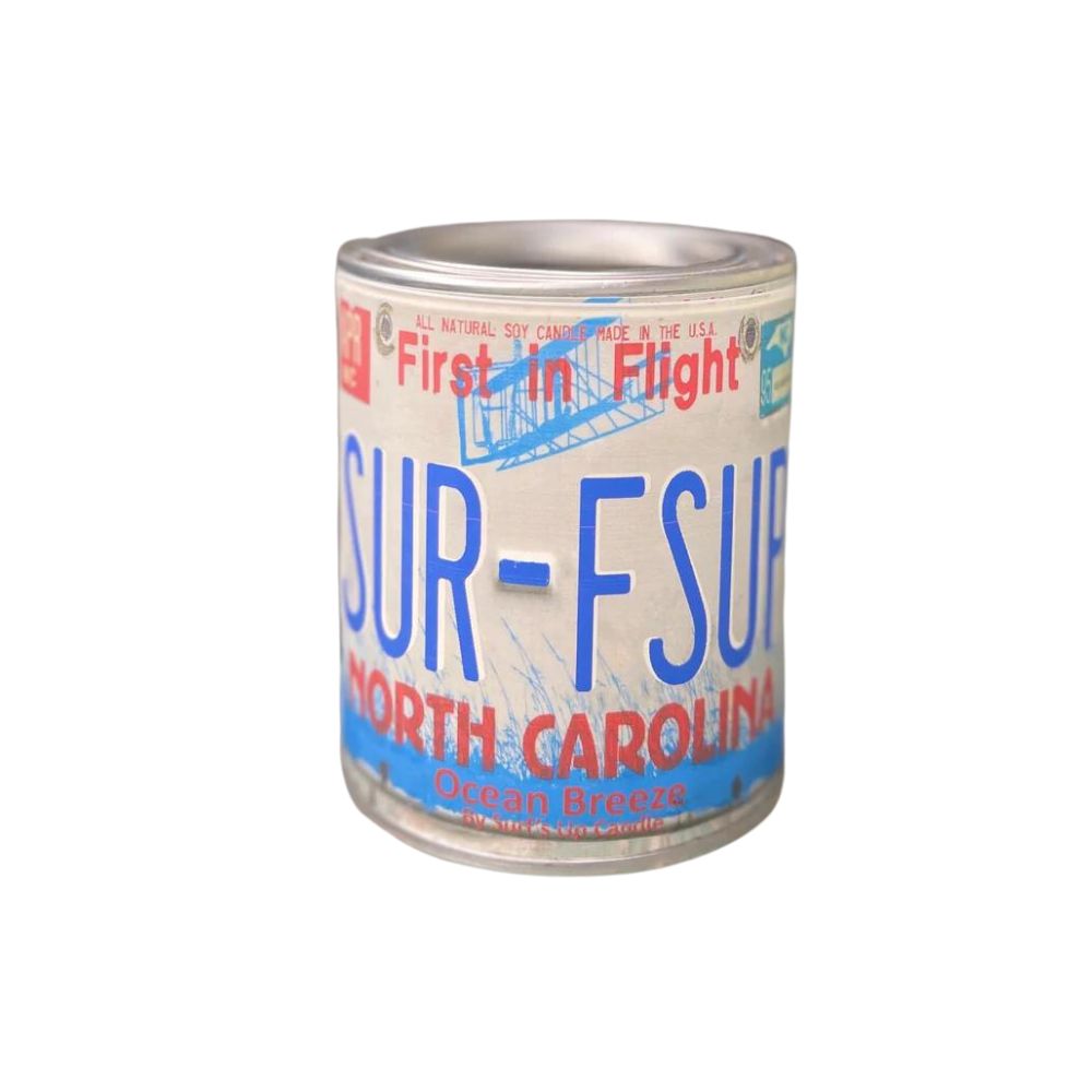North Carolina License Plate Ocean Breeze Paint Can Candle Paint Can Candle Surf's Up Candle   