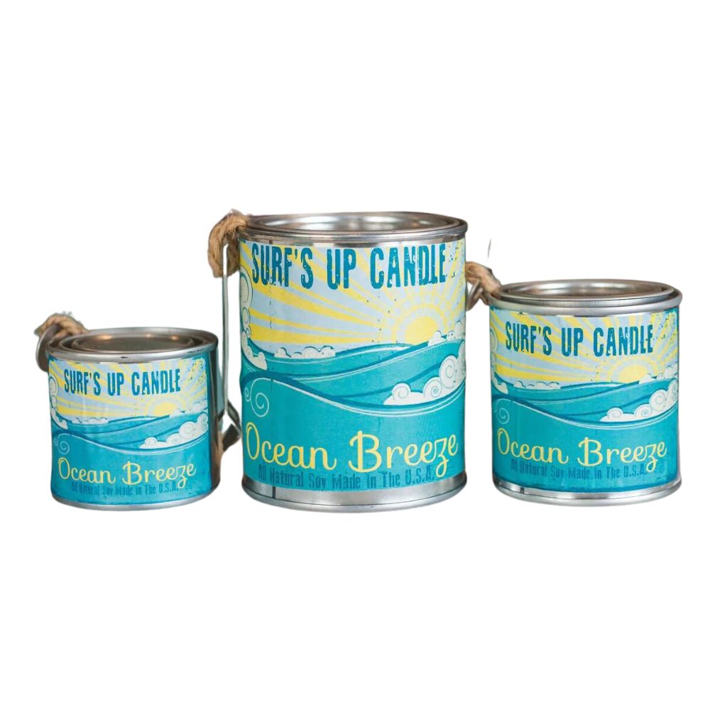 Ocean Breeze Paint Can Candle- Vintage Collection Paint Can Candle Surf's Up Candle   