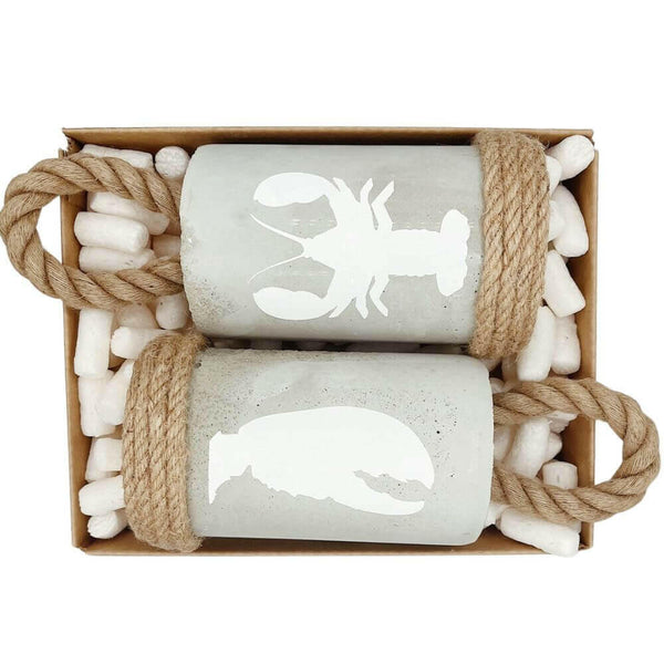 Heavy Concrete Doorstop, Iconic Buoy Door Stopper, White Lobster