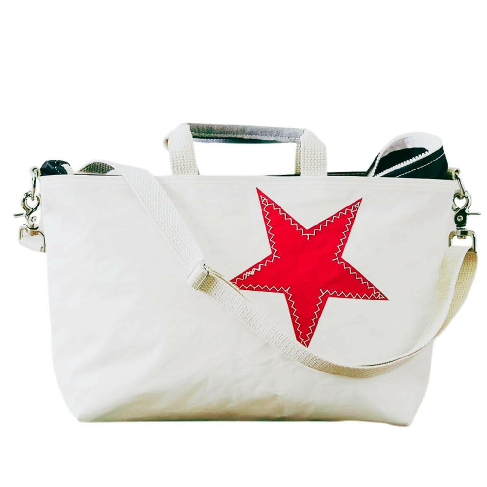 Recycled Sail Handbag, Red Star Handbags New England Trading Co   