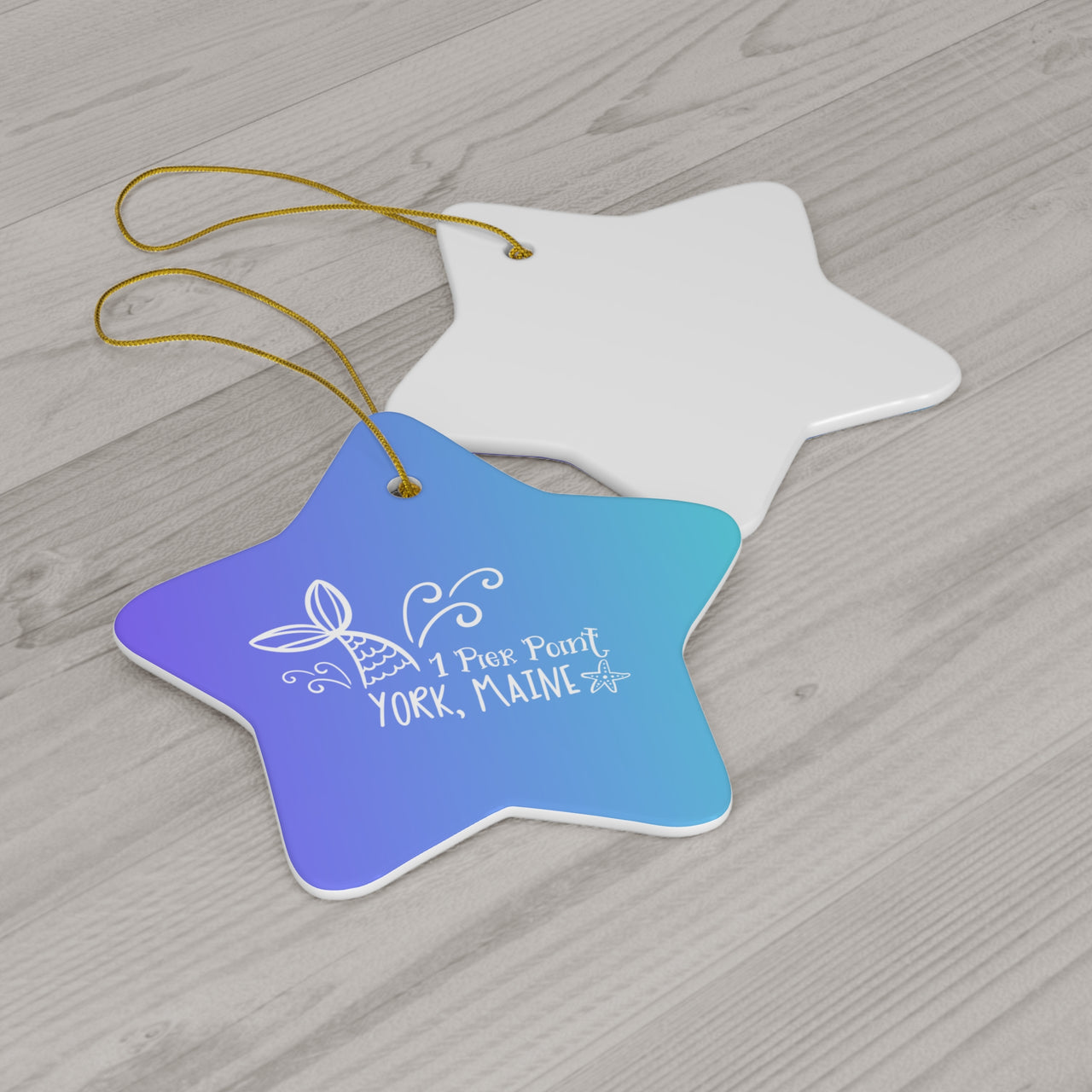 Coastal Ornament for Beach House, Personalized Stars