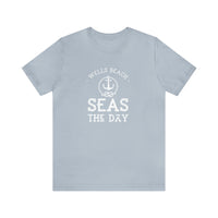 Thumbnail for Seas the Day Personalized Weekend Tee, Unisex, Light Blue
