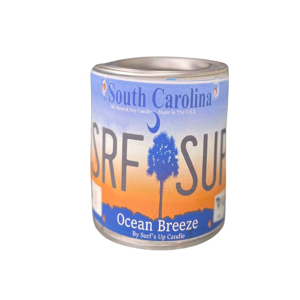 South Carolina License Plate Ocean Breeze Paint Can Candle Paint Can Candle Surf's Up Candle   