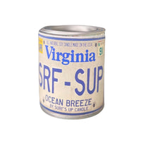 Thumbnail for Virginia License Plate Ocean Breeze Paint Can Candle Paint Can Candle Surf's Up Candle   
