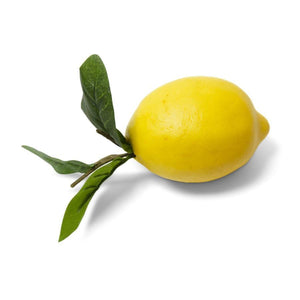 Yellow lemon decor with a green leaves, home decor, 4.5"