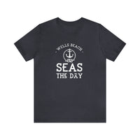 Thumbnail for Seas the Day Personalized Weekend Tee, Unisex, Heather Navy