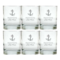 Thumbnail for Personalized Nautical Glasses, Double Old Fashioned, Set of 6 Drinkware Sets Nautical Living   