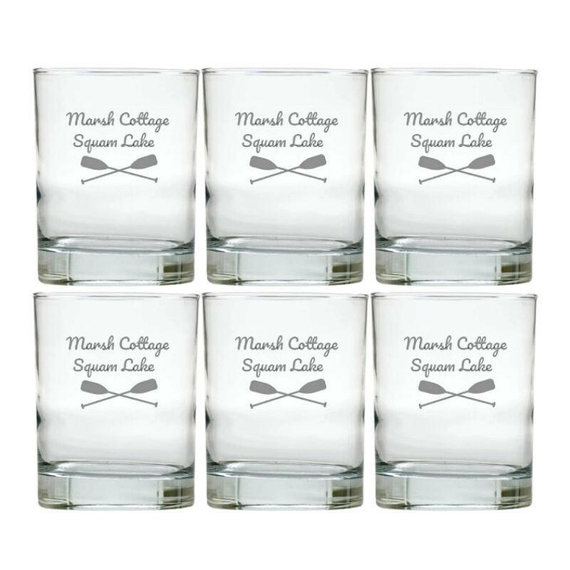 Personalized Nautical Glasses, Double Old Fashioned, Set of 6 Drinkware Sets Nautical Living   