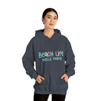 Thumbnail for Beach Life Personalized Heavy Blend Heather Navy Hooded Sweatshirt