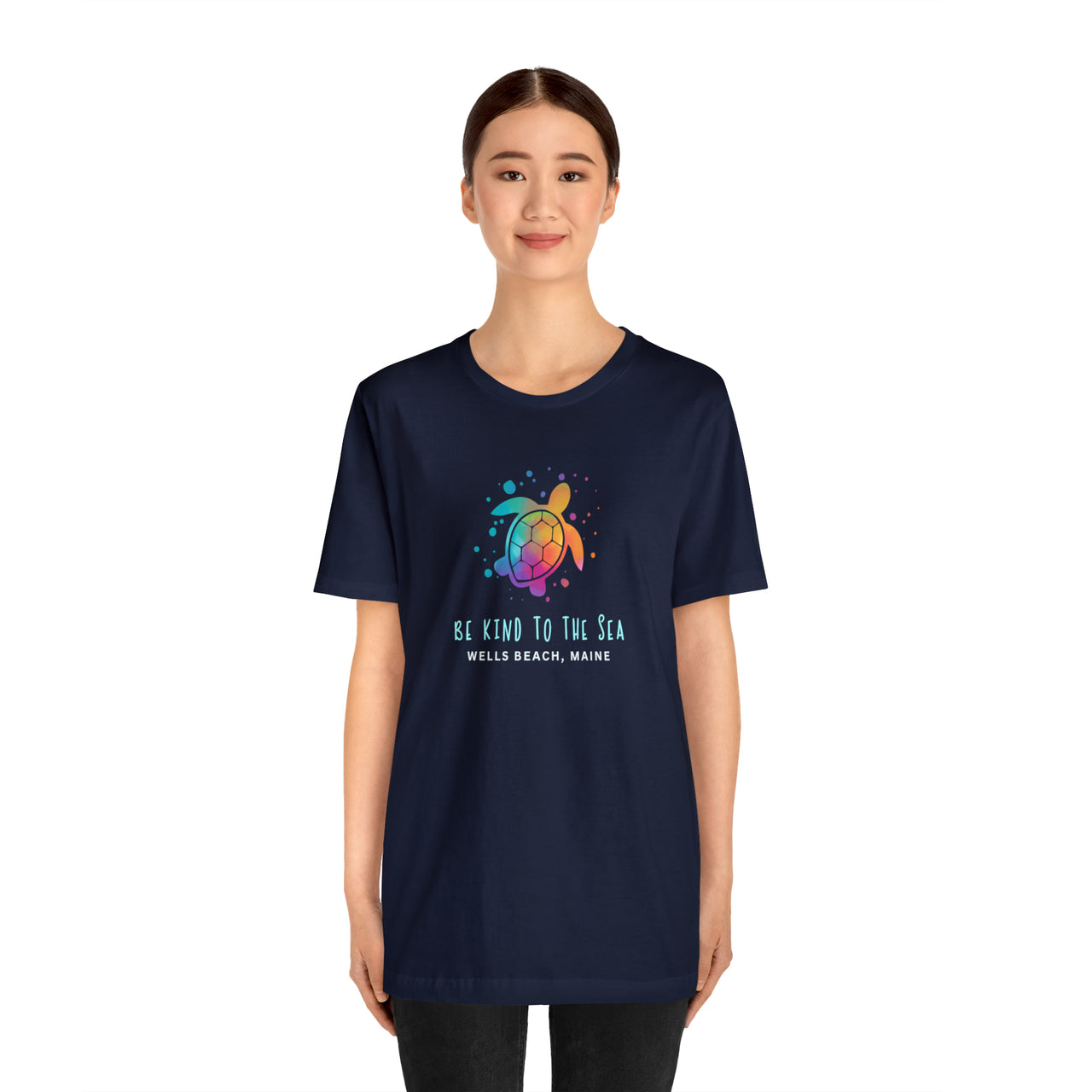 Be Kind to the Sea Personalized Beach Tee, Deep Sea Colors