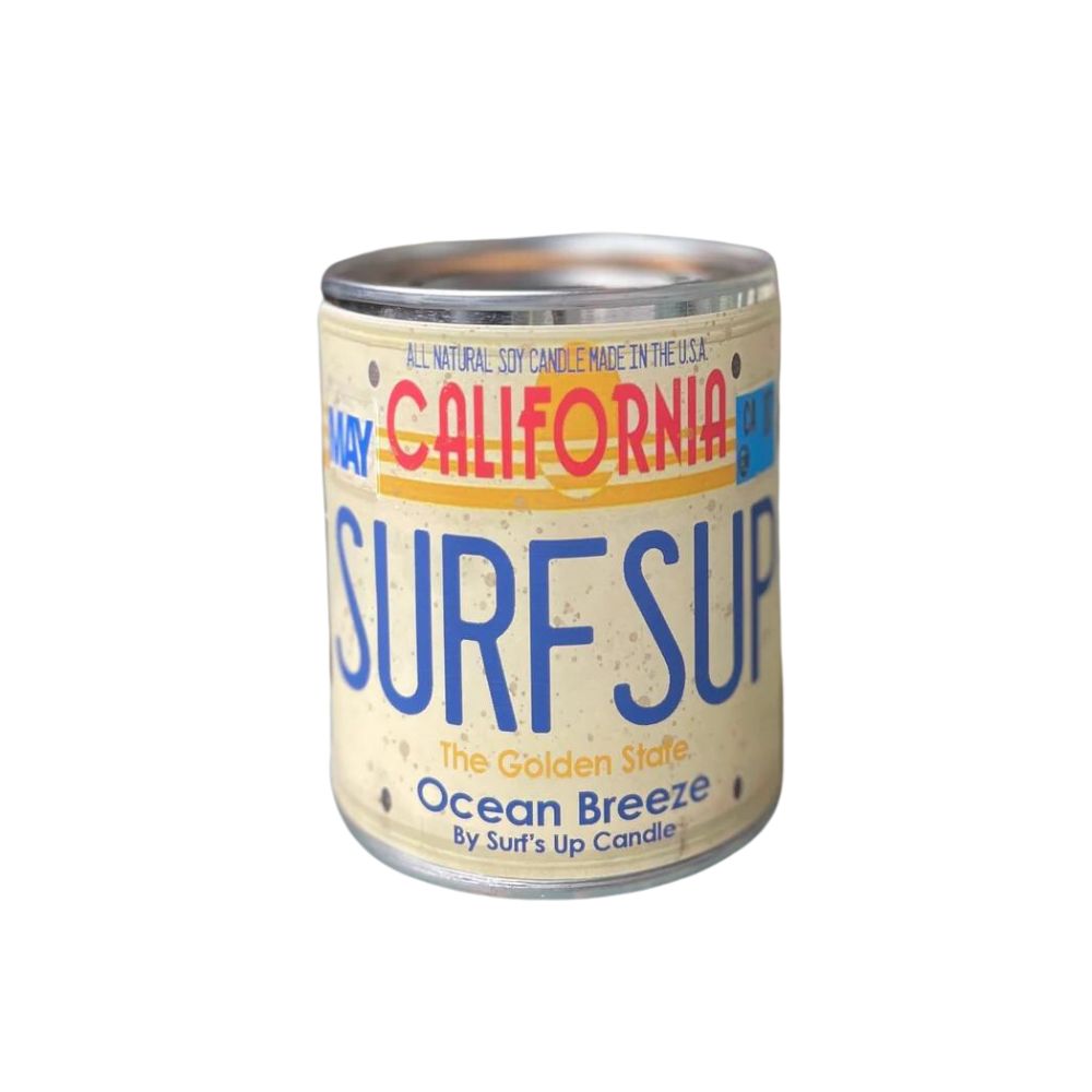 California License Plate Ocean Breeze Paint Can Candle Paint Can Candle Surf's Up Candle   