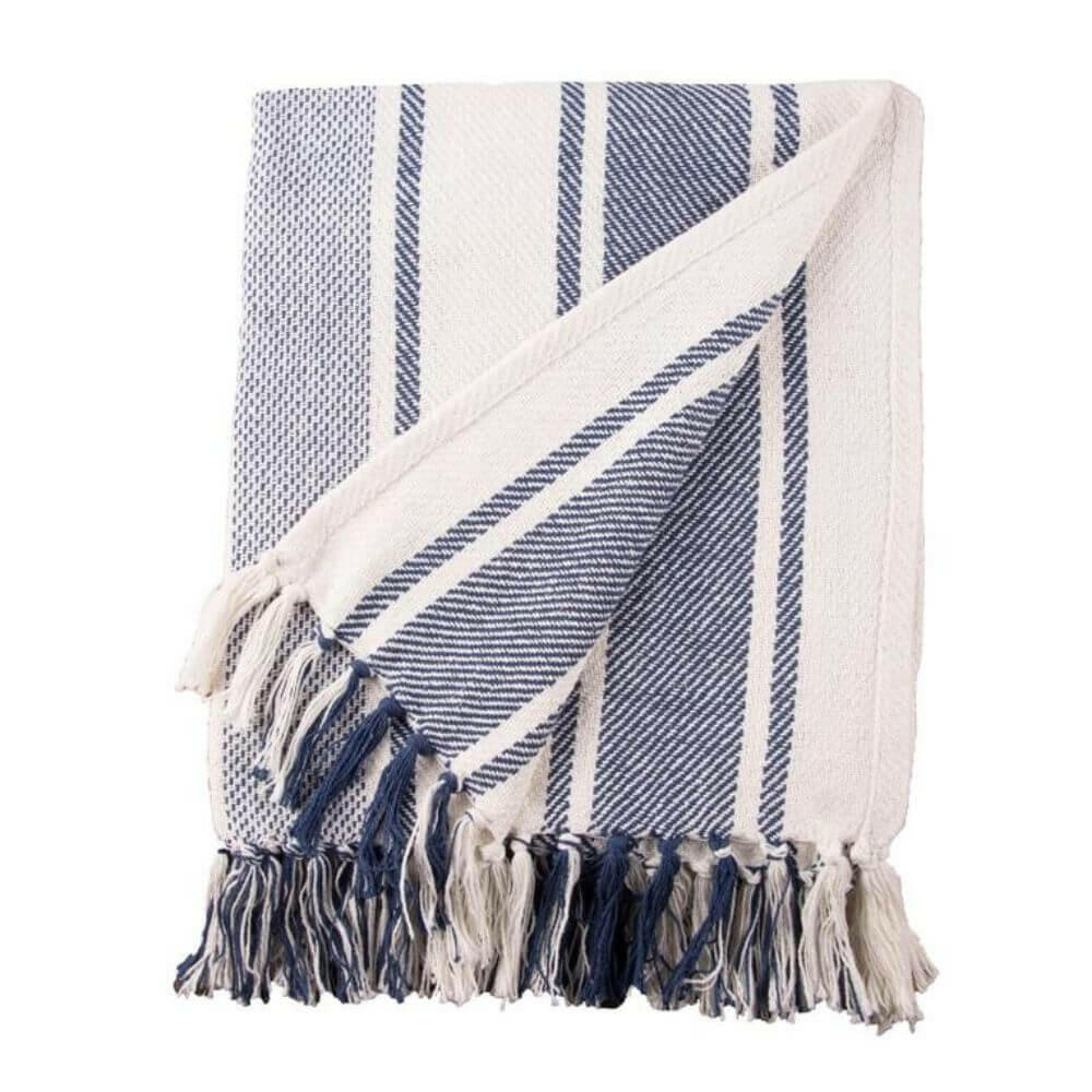 Navy Stripe 50" X 60" Throw Blanket