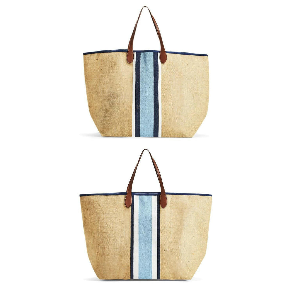 Old Port Striped Tote, White Stripes