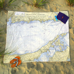 Nautical Chart Blankets, Connecticut Coastal Maps