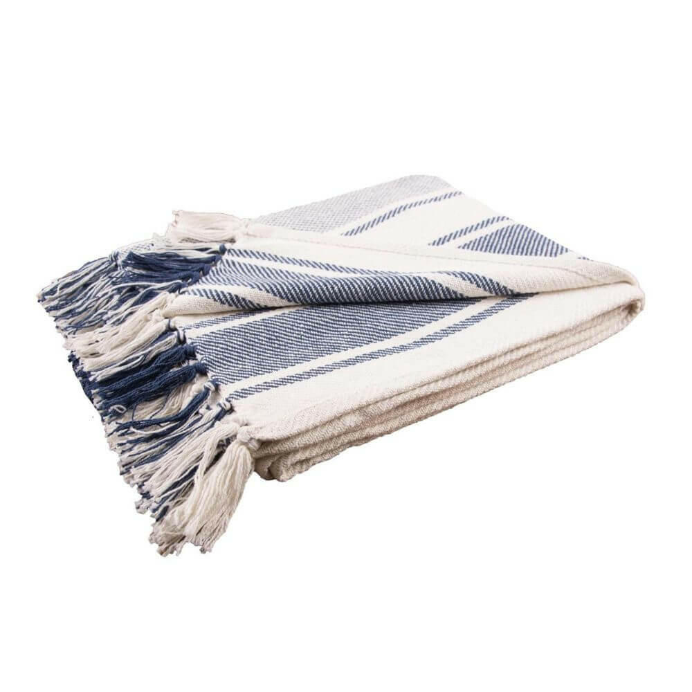 Navy Stripe 50" X 60" Throw Blanket