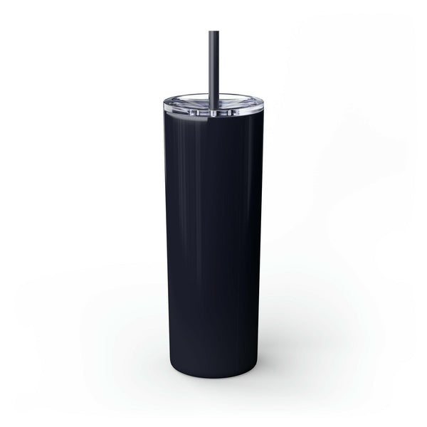 Skinny Tumbler with Straw, Keep It Salty, Black