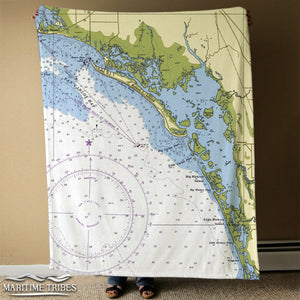 Nautical Chart Blankets, Florida Coastal Maps