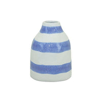 Thumbnail for Blue Coastal Stripes Ceramic Vase. 6.75