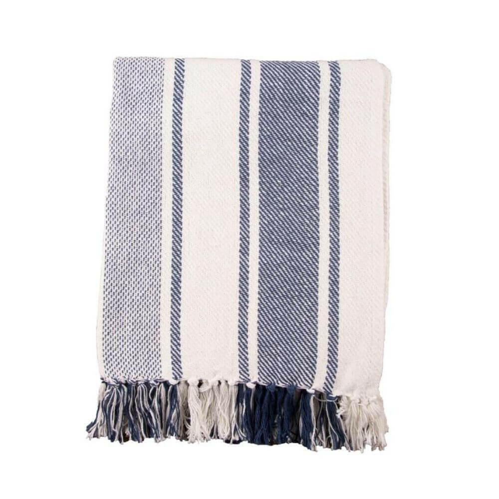 Navy Stripe 50" X 60" Throw Blanket