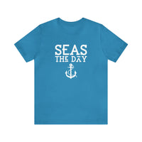 Thumbnail for Seas The Day Unisex Jersey Weekend Tee, Aqua