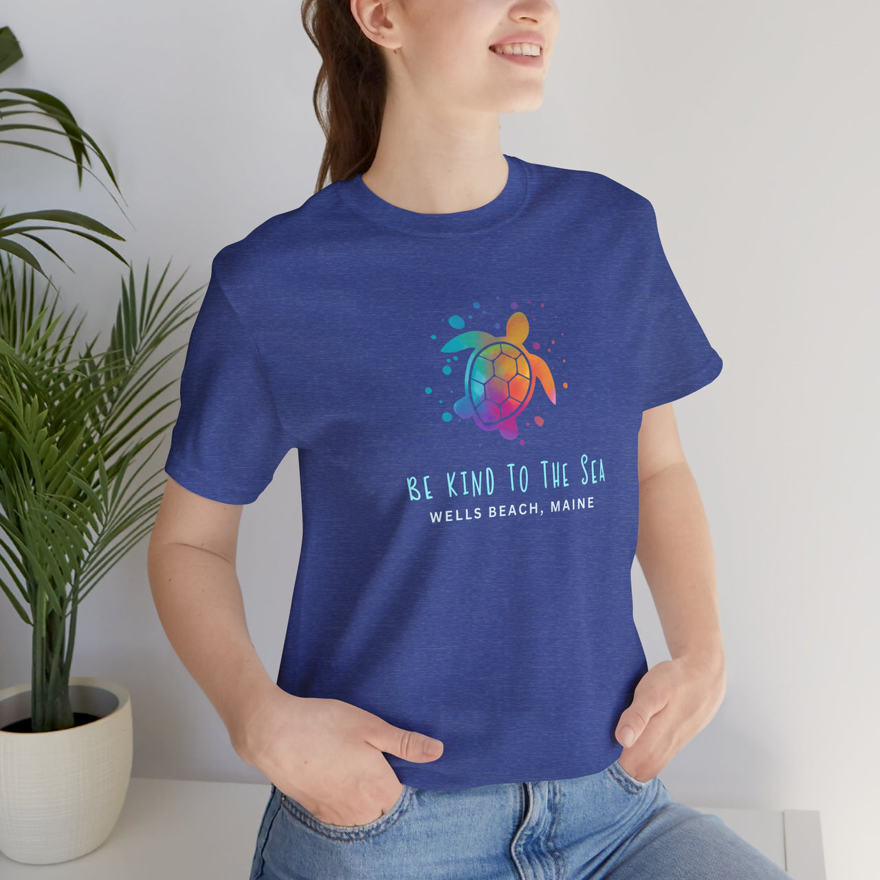 Be Kind to the Sea Personalized Beach Tee, Deep Sea Colors