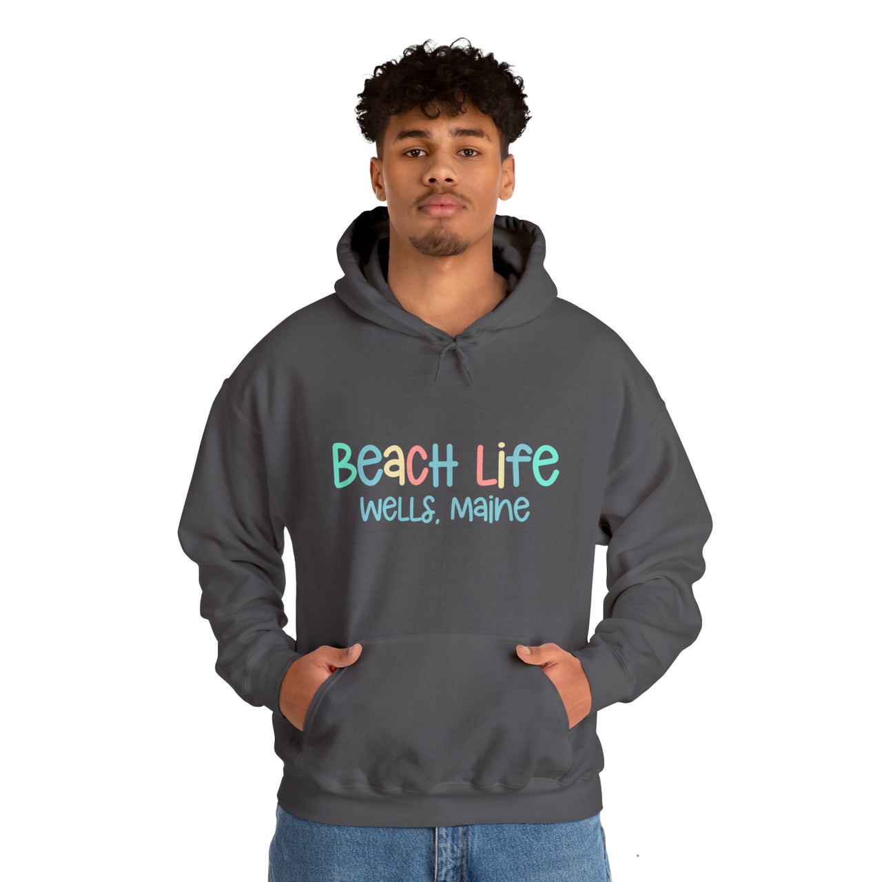 Beach Life Personalized Heavy Blend Charcoal Hooded Sweatshirt 